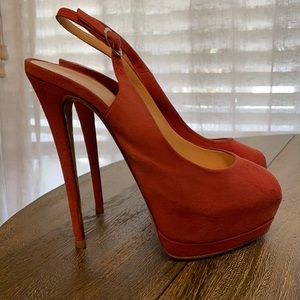 Gieseppe Zanotti suede sling back heels